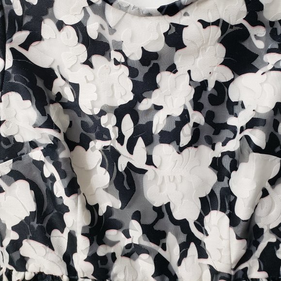 Kate Spade Jacquard Party Dress 4 Floral Keyhole POCKETS Fit Flare Black Pink - Picture 9 of 14